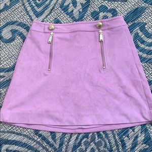 Suede mini skirt